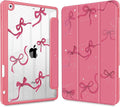 May Chen for iPad 9th Generation with Pencil Holder iPad 8th/7th Gen Case 10.2-inch [Penceil Holder] Trifold Stand Auto Wake/Sleep Clear TPU Protection Back Cover Watermelon red Bow