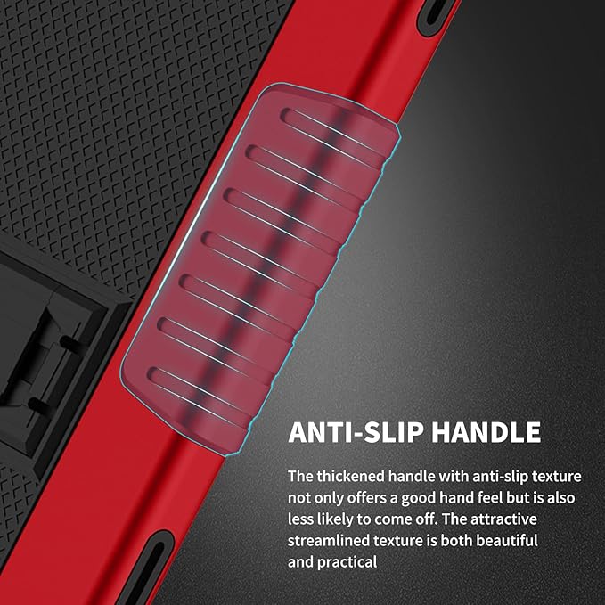 for Tmobile Revvl Tab 2 Tablet Case with 2 Pcs Screen ProtectorShockproof Kids Protective Case with Shoulder Strap Kickstand Cover for Tmobile Revvl Tab 2 Tablet 10.1 inch (Red/Black)