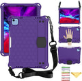 for iPad Air 11 inch M3/M2 Case 2025/2024 &amp iPad Pro 11 M4 (2024) &amp iPad (A16) 11th Gen 11 Inch 2025/iPad 10th Gen Cover 10.9 2022 with Stand/Pencil Holder/Hand Strap/Shoulder Strap Purple