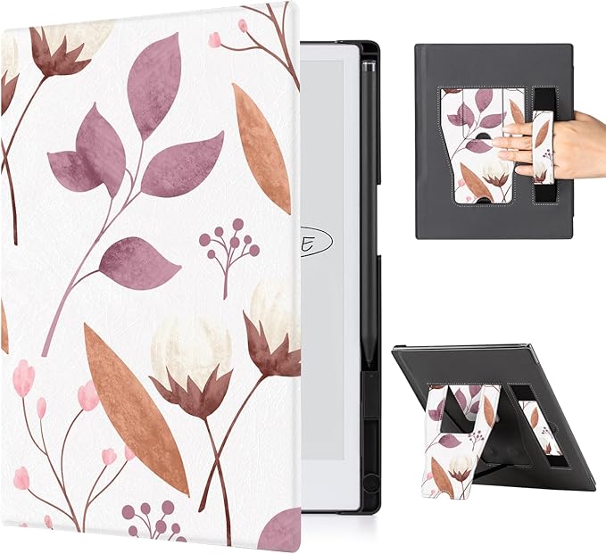 CoBak Case for Remarkable 2 Paper Tablet with Two Viewing Angles- Lightweight and Hard Back Shell Protective Book Folio Cover with Built-in Pen Holder - for 10.3 2020 Released (with Stand Gardenia)