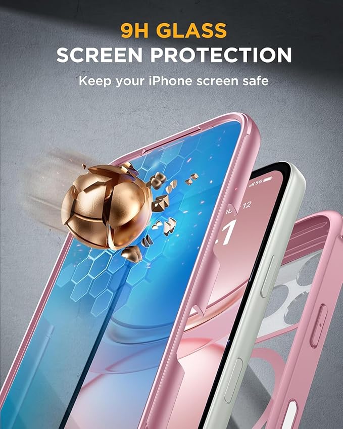Miracase for iPhone 17 Pro Max Case 6.9 Full-Body Phone Case with Built-in Glass Screen Protector&amp Full Camera Protector[Magnetic with MagSafe] Drop Proof 17 ProMax Cover Lilac