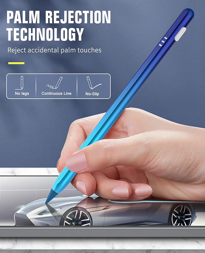 TiMOVO Stylus Pen for iPad Pencil 2nd Generation with Palm Rejection for 2018-2025 11th/10th/9th/8th/7th Gen Pro 13/11(M4)/12.9 iPad Air 11/13 (M3/M2) Mini 7/6th Blue