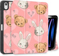 Mektron Case for iPad Air 11 inch (M4 2026 8th /M3 2025 7th /M2 2024 6th) Compatible with iPad Air 10.9 (2022 5th Gen /2020 4th Gen) Tablet Cover Buit in Pencil Holder Cute Bunny Bear