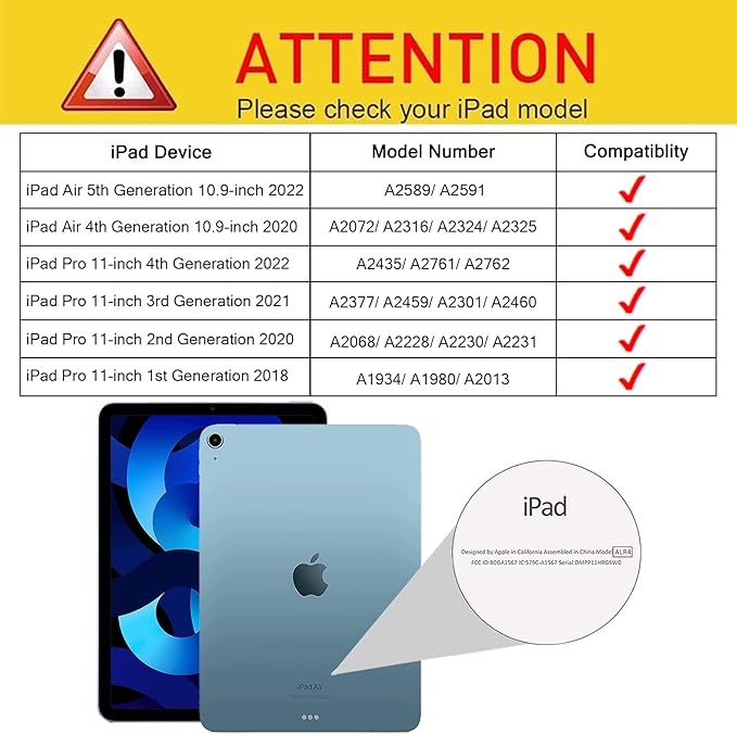 SCSVPN Case for iPad Air 5th/4th Generation 10.9'' iPad Pro 11 Inch Case Kids 4th/3rd/2nd/1st Gen 2022 2021 2020 2018 w/Pencil Holder-Stand-Handle-Shoulder Strap Shockproof Protective Cover Black