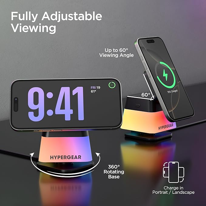 MagSafe 3-in-1 Cube Wireless Charging Stand 15W Foldable Fast Magnetic Charger Dock Phone Mount for iPhone 17/16/15 Apple Watch 1-8/Ultra &amp AirPods