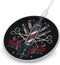 Barber Pole Scissors Clippers Tools Phone Charger Magnetic Charging Pad Anti-Slip with USB Cable
