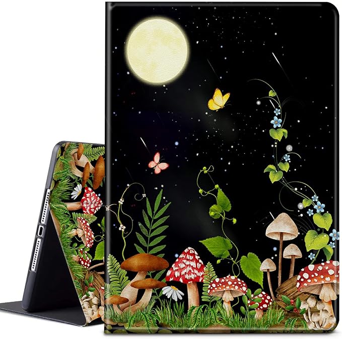Mushrooms Butterfly Flower Moon