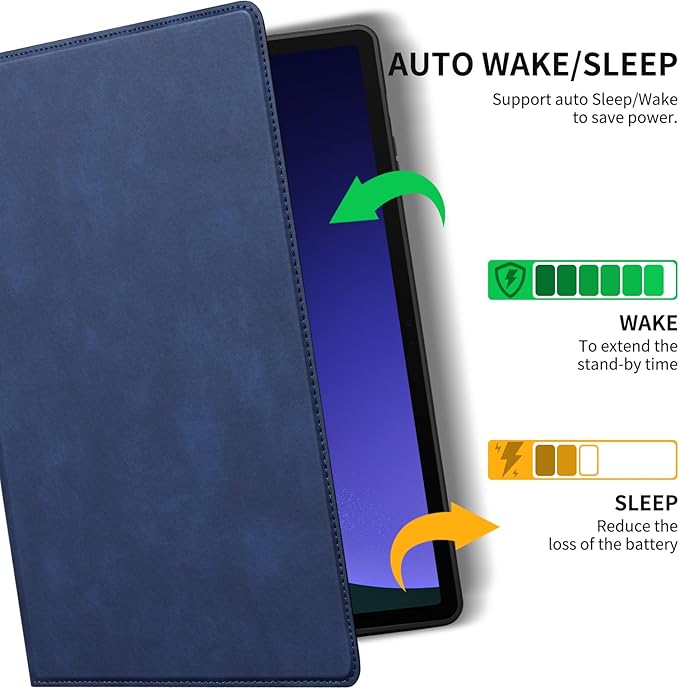 for Samsung Galaxy Tab S9 FE+/S9 Plus/S10 Plus+ 12.4 inch Case 2023/2024(Model:SM-X820/X810/X610) Leather Protective Shell Protection Cover with S Pen HolderAuto Sleep/Wake.Blue