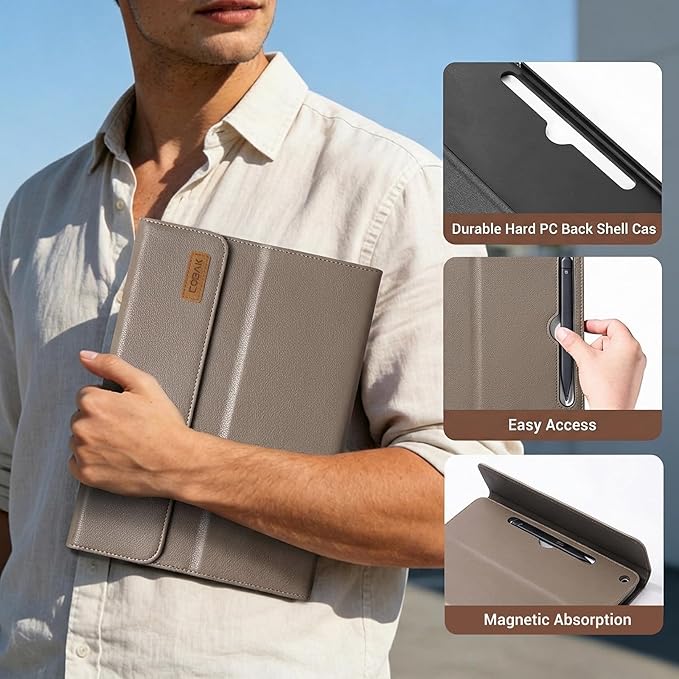 CoBak Case for Microsoft Surface Pro 12 (2025) Premium Business Cover with Multi-Angle Stand Embedded Stylus Holder Keyboard Support &amp Built-in Organizer – Tailored for Professionals