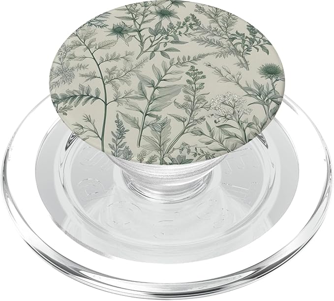 Sage Garden Green Floral PopSockets PopGrip for MagSafe