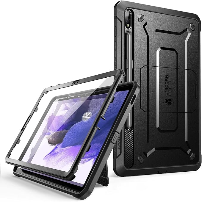 SUPCASE Unicorn Beetle Pro Series Rugged Full Body Case for Samsung Galaxy Tab S7 FE 12.4 inch (2021) with Built-in Screen Protector and Pen Holder S (Black)