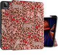 DONGKE Case for 2022/2021/2020/2018 iPad Pro 11 inch Gen 4/3/2/1 - Slim Protective Case - Built in Pencil Holder Support Charging - Trifold Stand &amp Sleep/Wake Cover- Cheetah Bow
