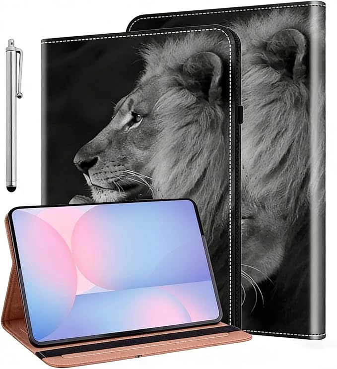 ALILANG Case for Samsung Galaxy Tab S10 FE+/ S10 FE Plus 13.1 Inch 2025 Folio Book Style Shockproof Folding Stand Cover for Samsung S10 FE Plus (SM-X620/SM-X626/SM-X626B) -Two Lion