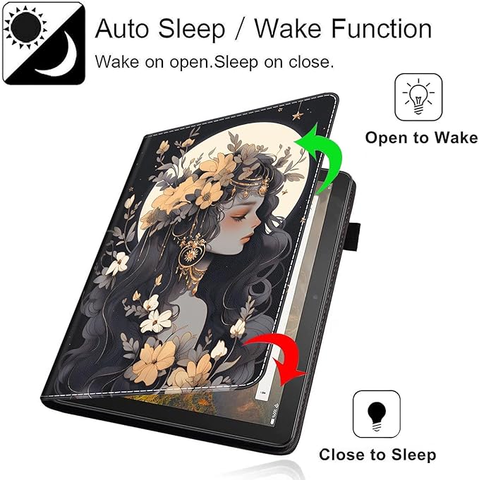 Case for All-New Amazon Kindle Fire HD 10 and Fire HD 10 Plus Tablet (13th/11th Generation 2023/2021 Release) 10.1 Slim Folding Stand Cover with Auto Wake/Sleep Anime Beautiful Girl