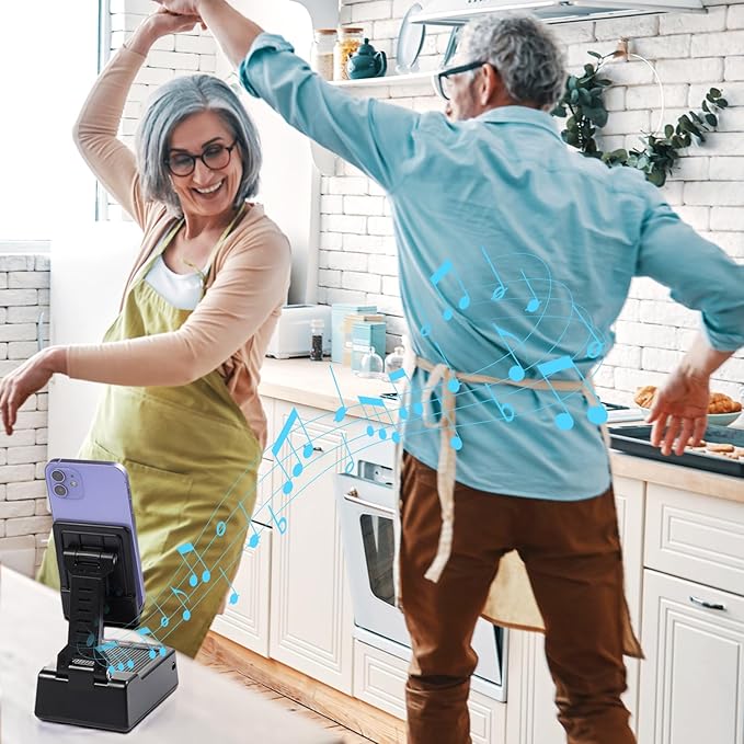 Father's Day Gifts for Dad Birthday Gifts for Men Women Cell Phone Stand with Bluetooth Speaker with 5000mAh Charger HD Surround Sound for Desk