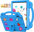 Dteck for iPad 9th/8th/7th Generation 10.2 Kids CaseStrawberry Panda Shockproof Rugged Lightweight Convertible Handles Stand Pencil Holder Kids Friendly Case for iPad 10.2 2021/2020/2019Sky Blue