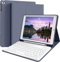kenke for iPad 6/5th Generation Case with Keyboard 9.7 Inch 2018/2017 iPad Air 2/1 Detachable Wireless Bluetooth iPad Keyboard Case with Built-in Left Side Pencil Holder Auto Wake/Sleep (Purple)