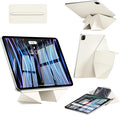 KenKe Magnetic Case for iPad Pro 11 Inch 4th/3rd/2nd Generation 2022/2021/2020 with Removable Pencil Holder Smart Folio Magnetic Slim Stand Cover with 6+View Angles Auto Wake/Sleep White Cream