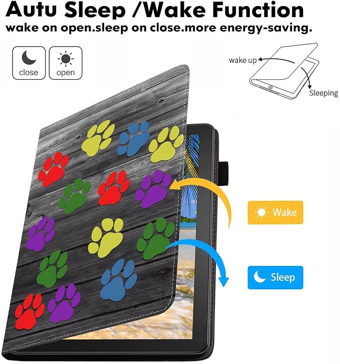 Colorful Dog Paw Print on Wooden Board