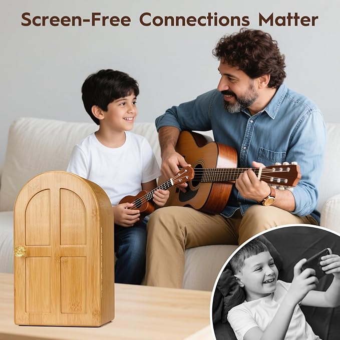 Premium Cell Phone Box for Family TimeBamboo Cell Phone Jail with Charging HolesHold 6 PhonesHelp Kids Adults Focus Back