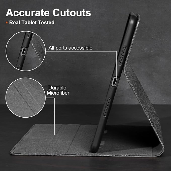Gexmil Leather Case for iPad air 10.5 Inch (3rd Gen.2019)iPad Pro 10.5 Inch(2017) with Built-in Apple Pencil HolderPremium Cowhide Folio CoverPalm-Print Black