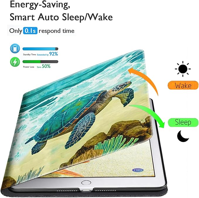 Case for Kindle Paperwhite 12th Generation &amp Kindle Colorsoft Signature Edition 2024 7 inch Lightweight Smart Case PU Leather Adjustable Stand Protective Cover with Auto Wake/Sleep - Cute Turtle