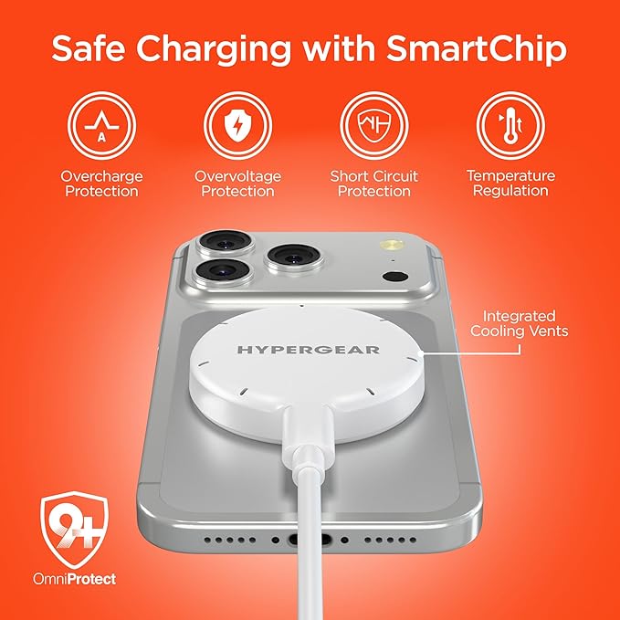 15W Magnetic Wireless Fast Charger with Qi2 - Portable 15W Snap-On Fast Charge MagSafe Wireless Charging Pad for iPhone Samsung Galaxy AirPods &amp More