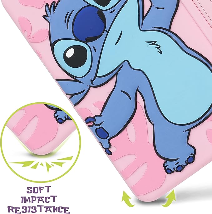 Disney Lilo and Stitch Kids Case for iPad - 9th Generation iPad Case iPad 8th Generation Case iPad 7th Generation Case - 10.2 2019/2020/2021 - Tablet Cover with Stand Shockproof Silicone