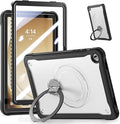 Lunivop Compatible with Samsung Galaxy Tab A11 Plus Case 11 Inch with 360° Rotating Aluminium Stan Stand Built-in 9H+ Hardness Screen Protector Military - Grade Tablet Cover for A11+ Plus Black