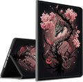 Case for Amazon Kinlde Fire HD 10 Tablet Case (9th/7th/5th Generation 2019/2017/2015 Release) Slim Premium PU Leather Smart Folio Stand Cover with Auto Wake SleepCherry Blossom Dragon