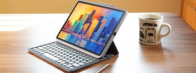 ZAGG Pro Keys Detachable Case and Wireless Keyboard for iPad Air 11 (M3)/ (M2)/ 10.9 (Gen 4 Gen 5) - Bluetooth Pairing Backlit Laptop-Style Keys Apple Pencil Holder Black