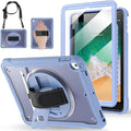 BRAECNstock Case for iPad 6th/5th Generation 9.7 inch 2018/2017ipad Air 2nd Gen &amp Pro 9.7 inch Cover for Kids with Pencil HolderScreen Protector360°Rotating Hand Strap&ampKickstand-Lavender Gr