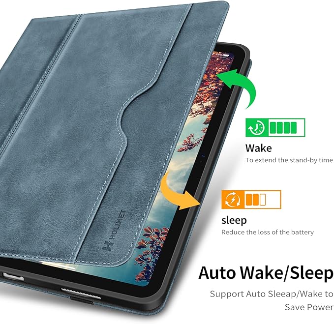 H HOLIMET Case for iPad (A16) 11th Generation 11'' 2025/ iPad 10th Generation 2022 New iPad 10.9 Inch Case with Pencil Holder Protective Cases Shockproof Cover Blue