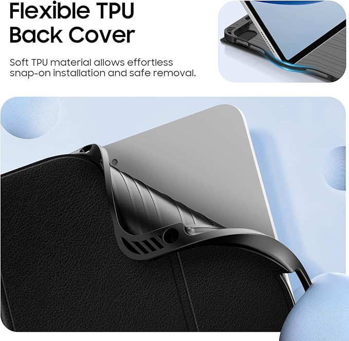 Fintie Backlit Keyboard Case for iPad Air 11-inch M4/M3/M2 (2026/2025/2024) iPad Air 5th/4th Gen 10.9 Inch - Soft TPU Cover with 7 Color Backlight Detachable Bluetooth Keyboard Black