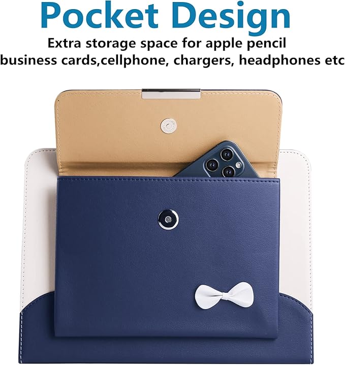 Cute Case for iPad 9th Generation 2021 / iPad 8th 7th Gen/iPad 10.2 Inch Slim Handbag Leather Protective Cover with Stand Hand Strap Pocket for Girls Woman Kids for iPad 9 8 7Blue
