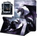 for Universal 10 10.1 Inch Android Tablet Case 360 Degree Rotating PU Leather Stand Folio Cover for iPad 9.7/10.2/10.5/Galaxy Tab 9-10.5/Fire HD10 and More 9.0-10.5 Inch TabletBig Purple Dragon