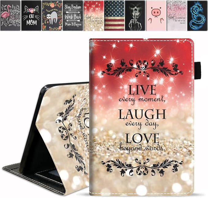 Red Glitter Quote Live Laugh Love