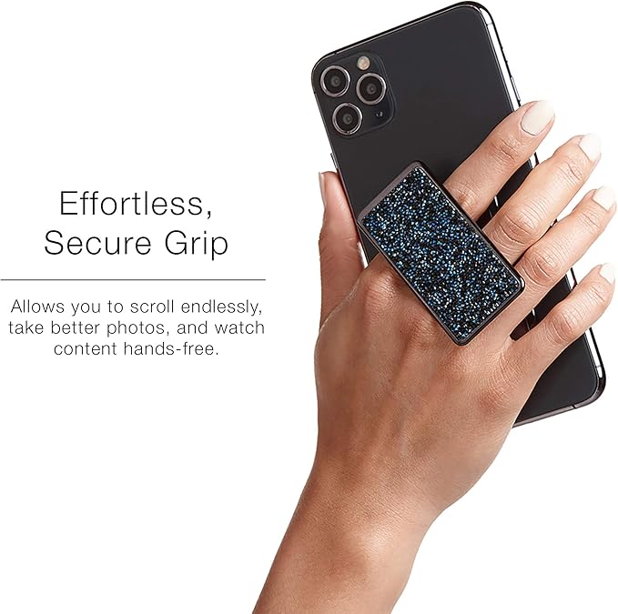 HANDL New York HANDLstick Black and Blue Crystal Grip and Stand for Smartphone