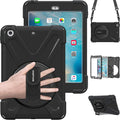 BRAECN Case for iPad mini 1/2/3Heavy Duty [Shock Proof for Kids Cover] with 360 Degrees Rotating Stand&ampHand Strap/Shoulder Strap for iPad mini 1st/2nd/3rd 7.9 inch-Black