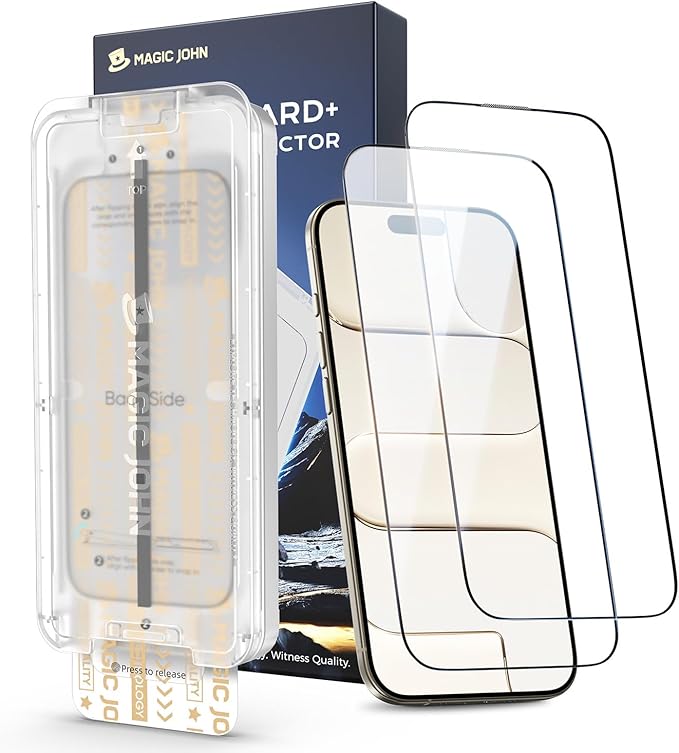 MAGIC JOHN 3rd Gen Upgraded for iPhone Air Screen Protector 6.5 InchHD ClearShatterproof Tempered FilmAuto Dust-EliminationBubble FreeEasy Installation2 Pack