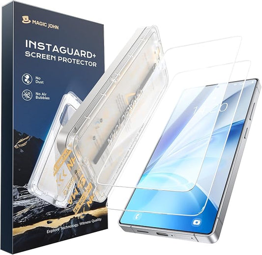 MAGIC JOHN 2PACK 3rd Gen for Samsung Galaxy S26 Plus Screen Protector One-Pull Easy Install Smooth Touch Auto-Align Screen Support Fingerprint Unlock 9H Glass Anti-Scratch