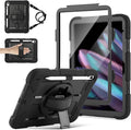 for iPad (A16) 11th Generation case11''(2025)/10th Generation case 10.9'' (2022)360°Rotatable Stand with [Screen Protector&ampPencil Holder&ampShoulder Strap] Shockproof Case (Black)