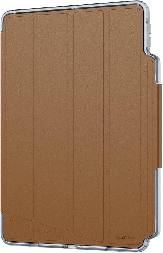 Tech21 EvoFolio case for iPad 7th/8th/9th Gen - Impact Protection iPad case with Multi-Angle Viewing Wake/Sleep Cover - Tan