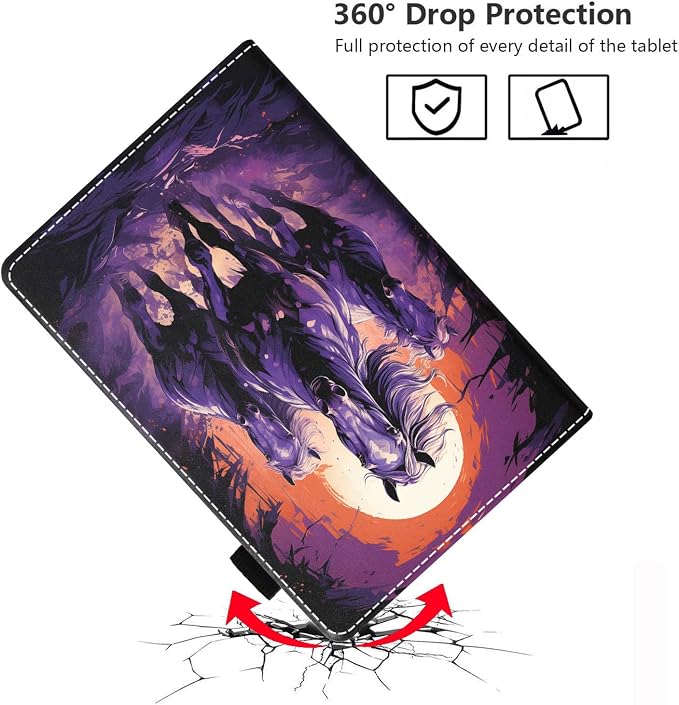 Watercolor Purple Running Horse