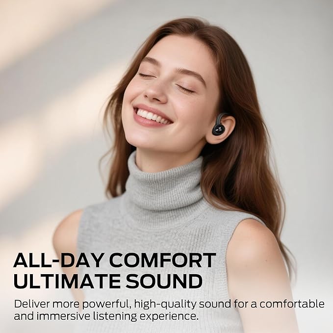 Monster N-Lite 216 Wireless Earbuds Sports Earbuds with Earhooks Noise Cancelling Headset Stereo Deep Bass Over Ear Buds 48H Playtime IPX6 Waterproof Earphones for Sports/Running/Workout（Black）