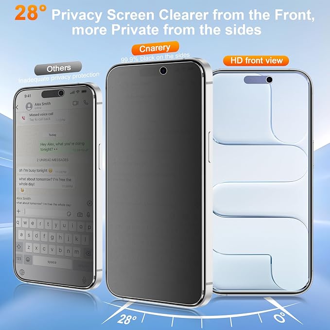 2 Pack matte privacy Screen Protector for iPhone 17 air
