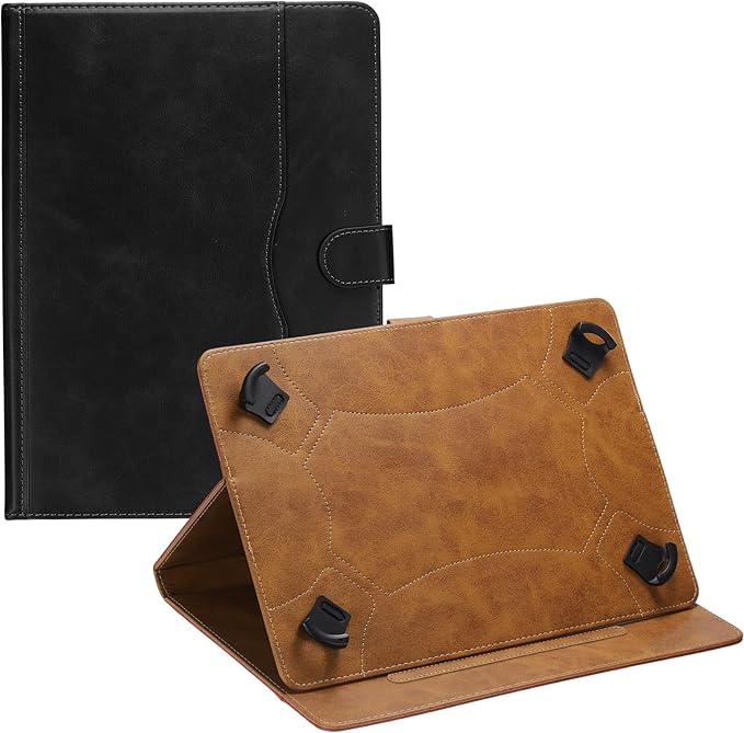 Tablet Case (10.6 x 7.9 Inch) - PU Leather Folio Standing Protective Case Universal Protective Cover Case for 9-10 Inch Tablet Black