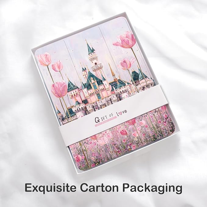 Cute Flower Castle for iPad Air 3 Case with Pencil Holder Auto Sleep/Wake Pink Leather Soft TPU Back Cover for iPad Pro 10.5 Inch 2017