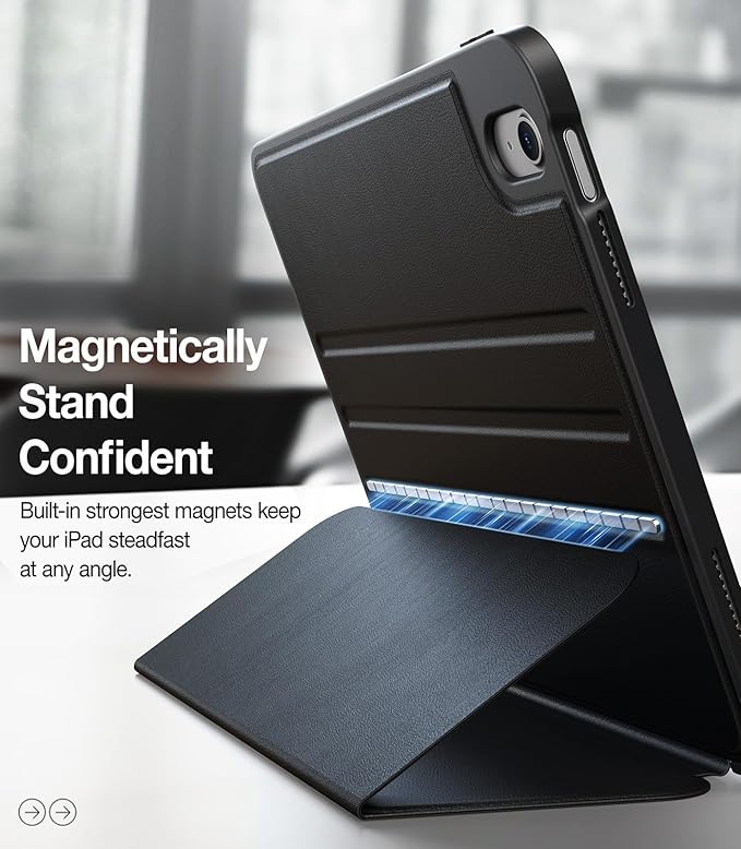 TORRAS for iPad 10th Generation Case (2022) 10.9 inch - Military Grade Heavy Duty Shockproof Protective Cover with Pencil Holder 6 Angles Magnetic Stand Auto Sleep/Wake - Black