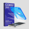 COKER 2PACK Tempered Glass Screen Protector Designed for iPhone 16 Pro Rounded Edge 9H Hardness Shatterproof Anti-Scratch Anti-Fingerprint Touch Sensitive Easy Installation